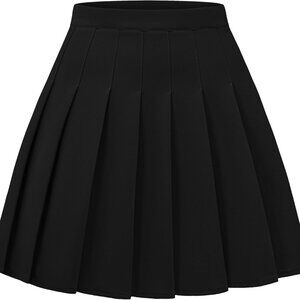 Women Pleated Skirt A-Line Short Mini Basic Skirt School Uniform Cheerleader Ski